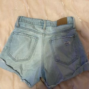 aeropostale super high waisted mom distressed short mom shorts